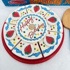 Melissa   Doug Wooden Birthday Party Cake Pretend Play Set Food   Toppings