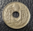 1917 France 5 Centimes Coin