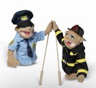 Melissa   Doug Rescue Puppet Set - Police Officer And Firefighter