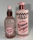 Victoria   s Secret Pink Brown Sugar Hair   Body Mist Spray   Body Lotion Set New