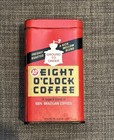 Vintage 1950s Eight O   clock Coffee Red Bank Tin Metal 3 7 8 X 2 1 4 X 1 3 4