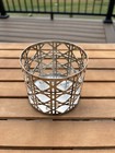 Bath   Body Works Candle Sleeve Holder Basketweave Decor Geometric Metal Silver
