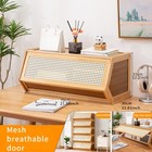 Bamboo Storage Cabinet Cupboard Bedroom Organizer Unit Stackable W  Door