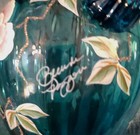 Fenton New Century Xxi Collect  Floral Blue Glass Pitcher Vase 9  Signedx2 382st