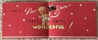 Unused Christmas Anthropomorphic Merry Santa Face Vtg Greeting Card 1940s 1950s