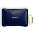 Anthropologie Leather Paperweight  idiom  Gold   Navy Blue     Bonjour   Au Revoir