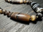 Himalayan Tibetan Agate Beads Necklace   Genuine Handcrafted Dzi Style Agate