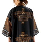 Ainu Happi Coat Black Brown Japanese Festival Jacket Kimono Unisex Made In Japan