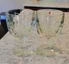 2 Vintage Budweiser Beer Glass Goblet Thumbprint Libby White Bowtie Set Of 2