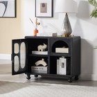 31 5  Black Storage Cabinet Sideboard Buffet Cabinet Closing Door Hinges Accent