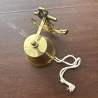 Vintage Lacquered Brass Bell With Rope And Nautical Ship With Anchor Wall Plate