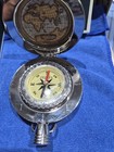 Vintage Dalvey Large Classic Voyager Pocket Compass World Map Engraved Stainless