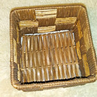 Two Tone Woven Wicker Rattan Square Storage Basket