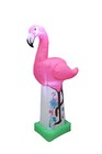 Used 6 Foot Tall Lighted Inflatable Pink Tropical Flamingo Air Blown Decoration