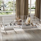 Stylish Safe Secure Acrylic Pet Pen Dog Whelping Box Playpen With Waterproof Pad