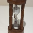 Vintage 1970s Carved Wood Hourglass Timer Approx 4 Minute Bright White Sand Mcm