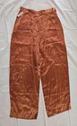      Vintage 1940s Bullocks Satin Wide Leg Orange Pants Trousers M