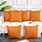  6 Pack Decorative 100  Cotton Pillow 18  X 18   pack Of 6  Pumpkin Orange
