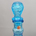 Empoli Italy Blue Genie Bottle Decanter Glass Fruit Grapes And Cherries Mcm Vtg