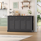 Finetones Buffet Cabinet With Storage  52 7  Large Sideboard Buffet Table  Black