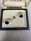 Vintage Shields Fifth Avenue Silver Tone Cufflinks Set W  Box Mcm  New