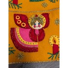 Vintage Bucilla Christmas Card Holder 3 Angel Pockets Felt Sequin Noel 30  Mcm