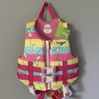 Speedo Cga Child Pfd Kids  Life Jacket Vest Pink yellow 30-50lbs New