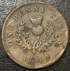 1840 Nova Scotia One Penny Token Breton 873 Canada Vf
