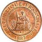 1887 A French Indo China Centime  Pcgs Ms 63 Rb  Km-1