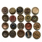  group K  20 Sm Antique Victorian Era Metal Buttons Including Florals   Tints