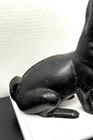Antique Kramer Bros Dayton Cast Iron Rabbit Garden Doorstop Black Chipped