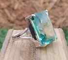 Aquamarine 925 Sterling Silver Band Statement Ring  Handmade Ring All Size-sa-27