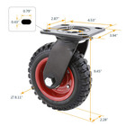 8 Inch Caster Wheels Set Of 8  4 Swivel   4 Fixed   Heavy Duty Casters W rubber 
