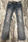 Rock Revival Womens Betty Straight Leg Jeans Blue Distressed Denim 27 Euc