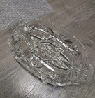Vintage Anchor Hocking 10  Glass Crystal Clear 2-part Relish Dish Candy Dish