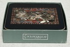 Vintage Ivory Cats Coasters  X  6 Cloverleaf 1989 Excellent Condition
