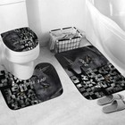 4 Piece Lion Motivational Shower Curtain Set With Rug Complete Set