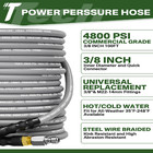 50ft  3 8  4800psi Pressure Washer Hose With Swivel Quick Connect Max 248  f