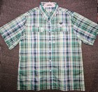 2023 National Boy Scout Jamboree Button Down Green Plaid Shirt L Bsa Vented