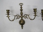 Pair Vtg Williamsburg Cast Brass Candelabra 2 Arm Candlestick Candle Wall Sconce