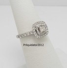 1 2ct Natural Diamond Halo Engagement Wedding Ring Bridal 10k White Gold Band