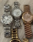 Lot Of 6 Michael Kors Stainless Steel Watches For Repair   Need Batteries -as Is