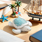 Sea Turtle Figurine - 5 Inch Blue Mosaic Shell Turtle Statue  Beach Theme Home D