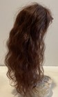 8    Xtra Long Brown English Mohair Doll Wig - Hand Tied Part bangs natural Wave