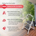 Hailo 2-tread Household Step Stool  11 8  Wide Step  330 Lb Capacity  Silver