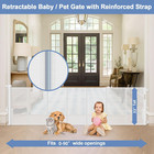 Reinforced 90 Inch Wide Retractable Baby Gates For Doorways Extra Wide Outdoor R