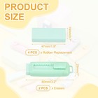 2 4pack Erasers  Sliding Retractable Eraser Push Pull Pencil Eraser  Light Green