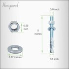 3 8 x 5  Wedge Anchor For Cement And Concrete Only Zinc-plated Carbon Steel S   