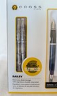 Cross Bailey Fountain Pen Black Medium Nib Ink Refills Calligraphy Lettering