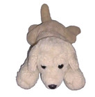 Fao Schwarz Labrador Retriever Puppy Dog Tan Floppy 14in Soft Furry Laying Plush